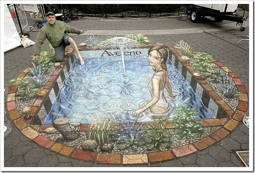 3D Chalk Drawings by Julian Beever - pond
