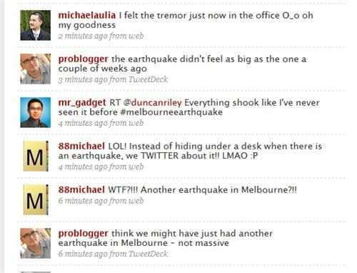 melbourne earthquake