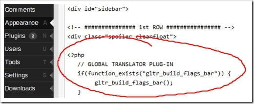 remove Global Translator flag widgets