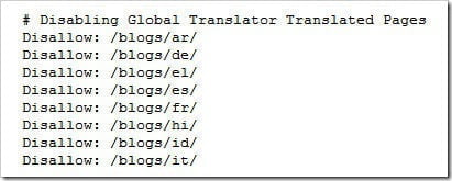 uninstall global translator using robots.txt