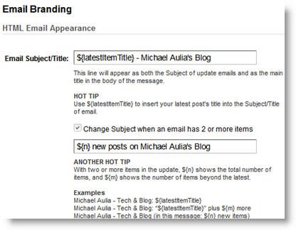 how to insert post title in Feedburner email feed