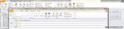 Microsoft Outlook 2010 Beta New Email Screenshot