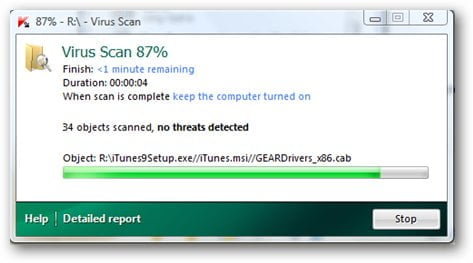 removable drive scan