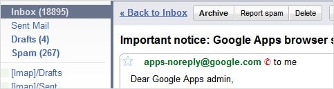 Google Apps not supporting IE6