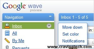 Google Wave email notification setting