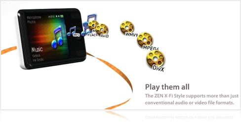 Zen X-Fi Style Review - Audio and Video formats
