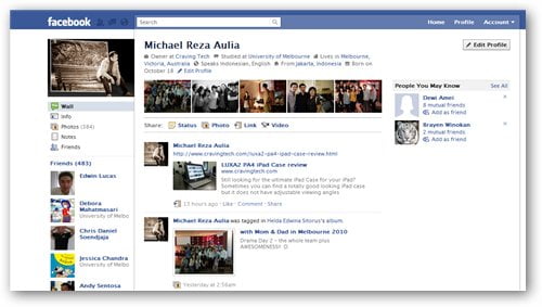 facebook new profile