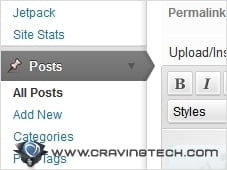 WordPress 3_2 admin menu