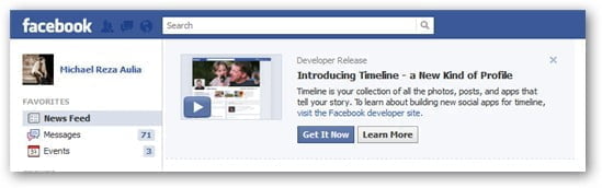Facebook Timeline enabled