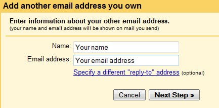 Add email address on gmail