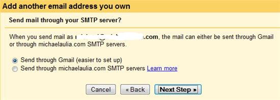 Send mail through SMTP server