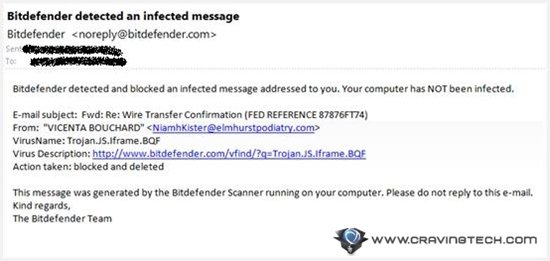 BitDefender email in virus