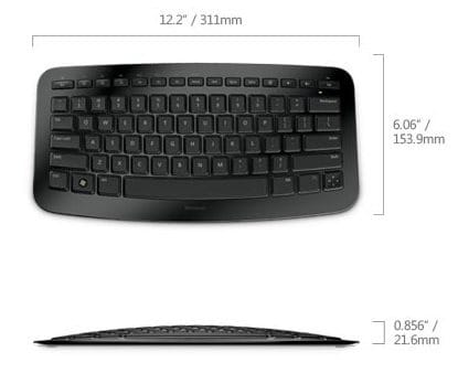 Microsoft Arc Keyboard dimensions
