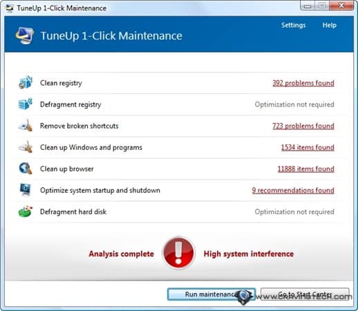 TuneUp 1 click maintenance