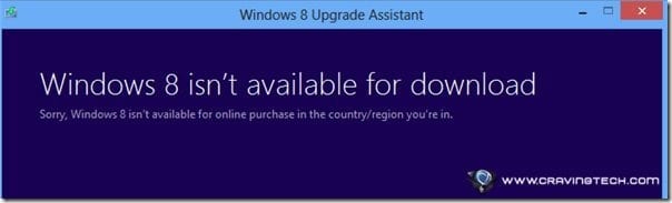 Windows 8 isn't available for online purchase