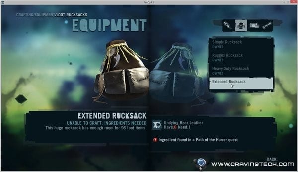 Crafting backpack