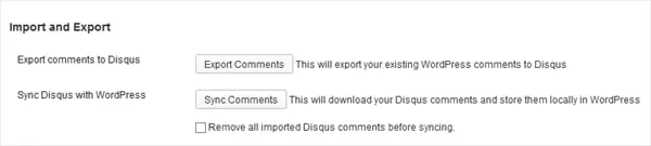 DISQUS Import and Export
