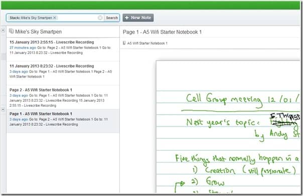 Note on evernote