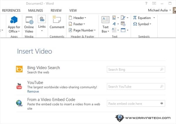 Embed video in Word