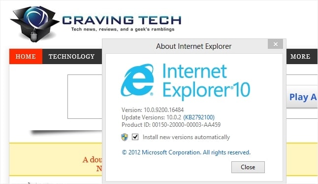 Internet Explorer 10