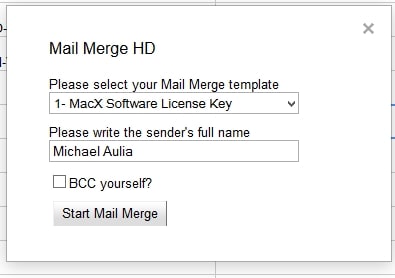 Mail merge start