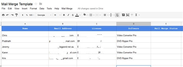 google docs mail merge