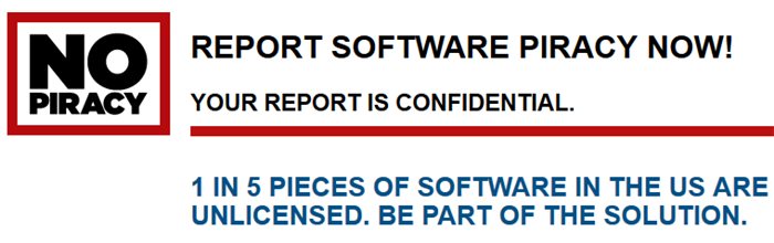 Report software piracy