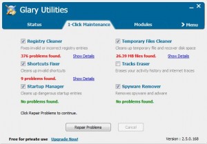 Glary Utilities 1-click maintenance