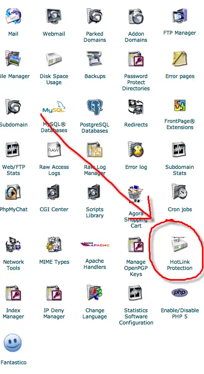 Cpanel Hotlink Protection Button