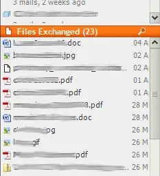 Xobni Exchanged Files Area
