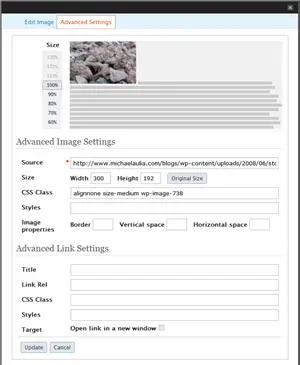 WordPress Image Properties