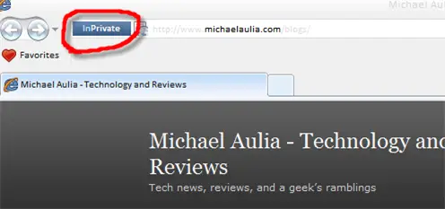 IE8 InPrivate Browsing