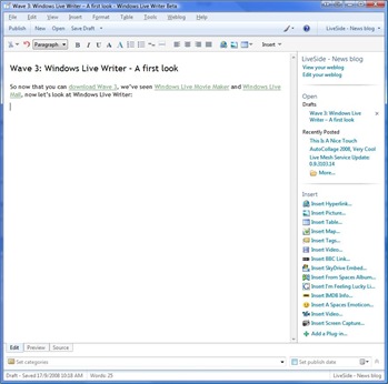 Windows Live Writer 3