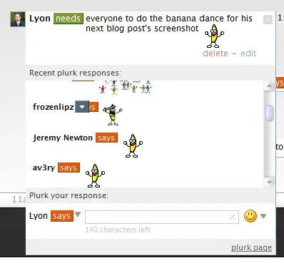 Plurk's Dancing Banana Emoticon