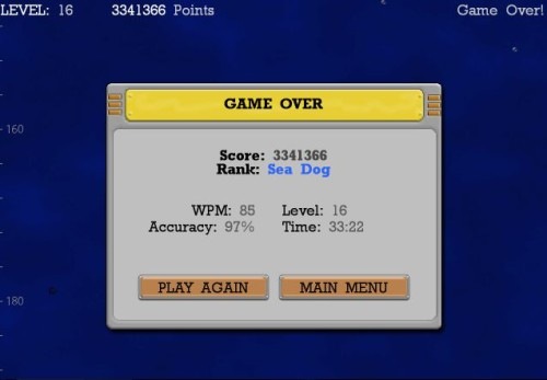 TyperShark Deluxe End Game Score TyperShark Deluxe End Game Score