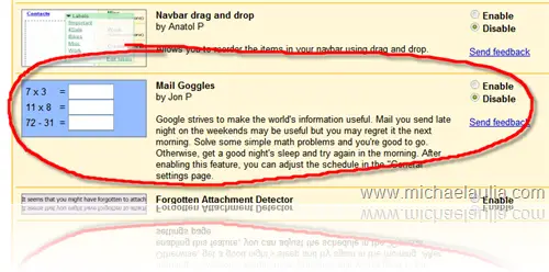 Gmail Mail Goggles