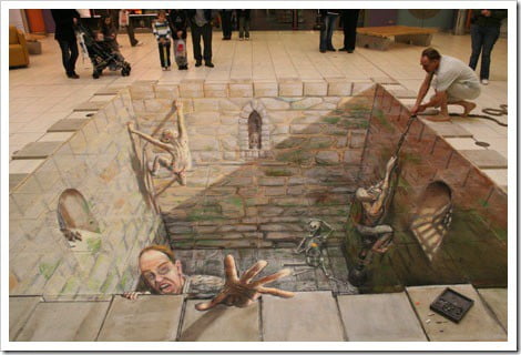 3D Chalk Drawings by Julian Beever - prison break