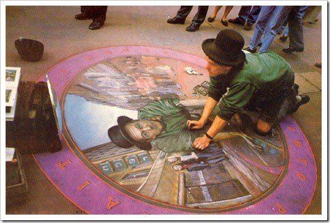 3D Chalk Drawings by Julian Beever - mirror