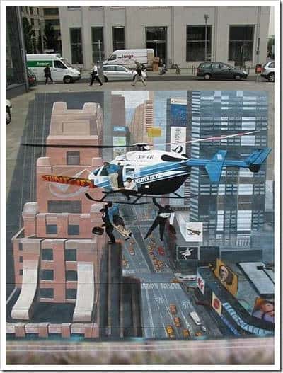 3D Chalk Drawings by Julian Beever - chopper
