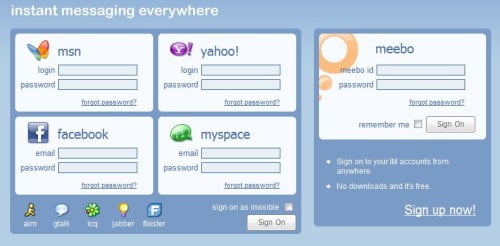 Meebo instant messenger online