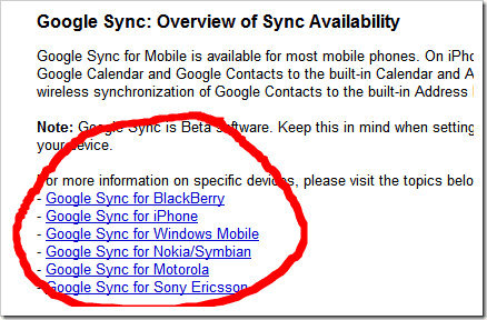 google sync mobile devices