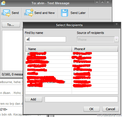 Send email Recipients address book