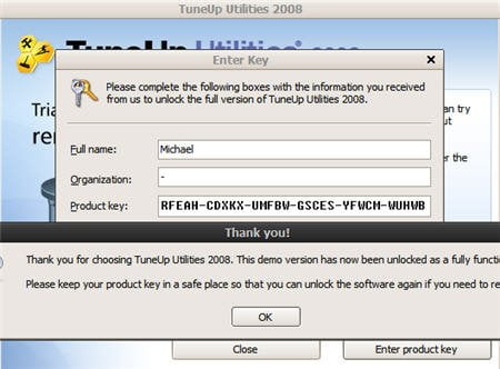 tuneup utilities product key