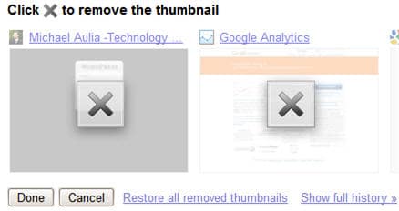 chrome remove thumbnails