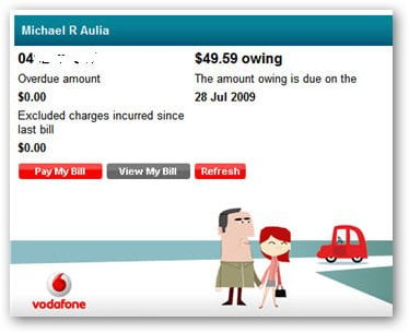 my vodafone express - account summary