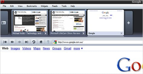 Opera 10 Resized Tabs