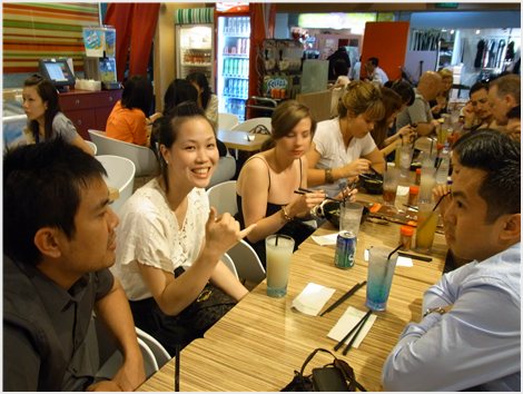 Eating Ramen in Singapore
