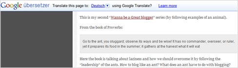 Google Translator translate English to German