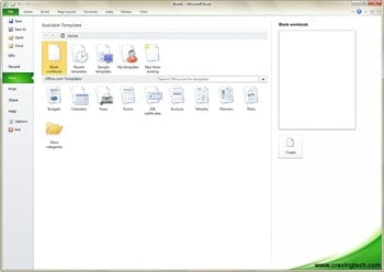 Microsoft Excel 2010 Beta New Spreadsheet