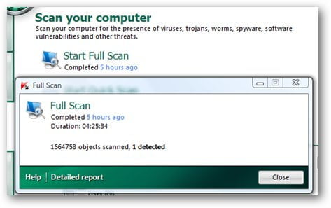 kaspersky full scan time